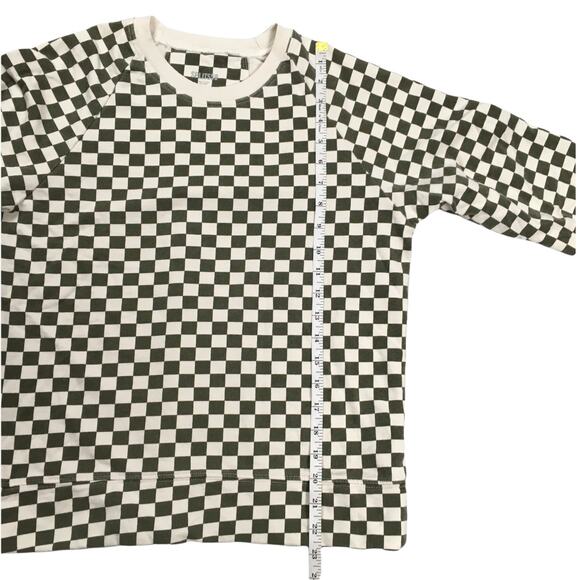 Splits59 Tilda Sweatshirt Checkered Green Cream Athletic Casual‎ Top Women's XS - Picture 4 of 11